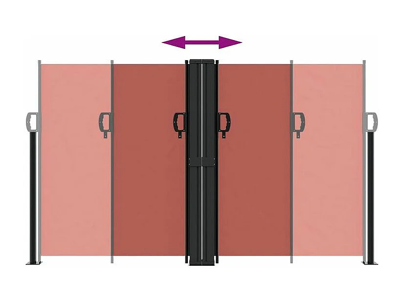 Auvent latéral rétractable terre cuite 140x1000