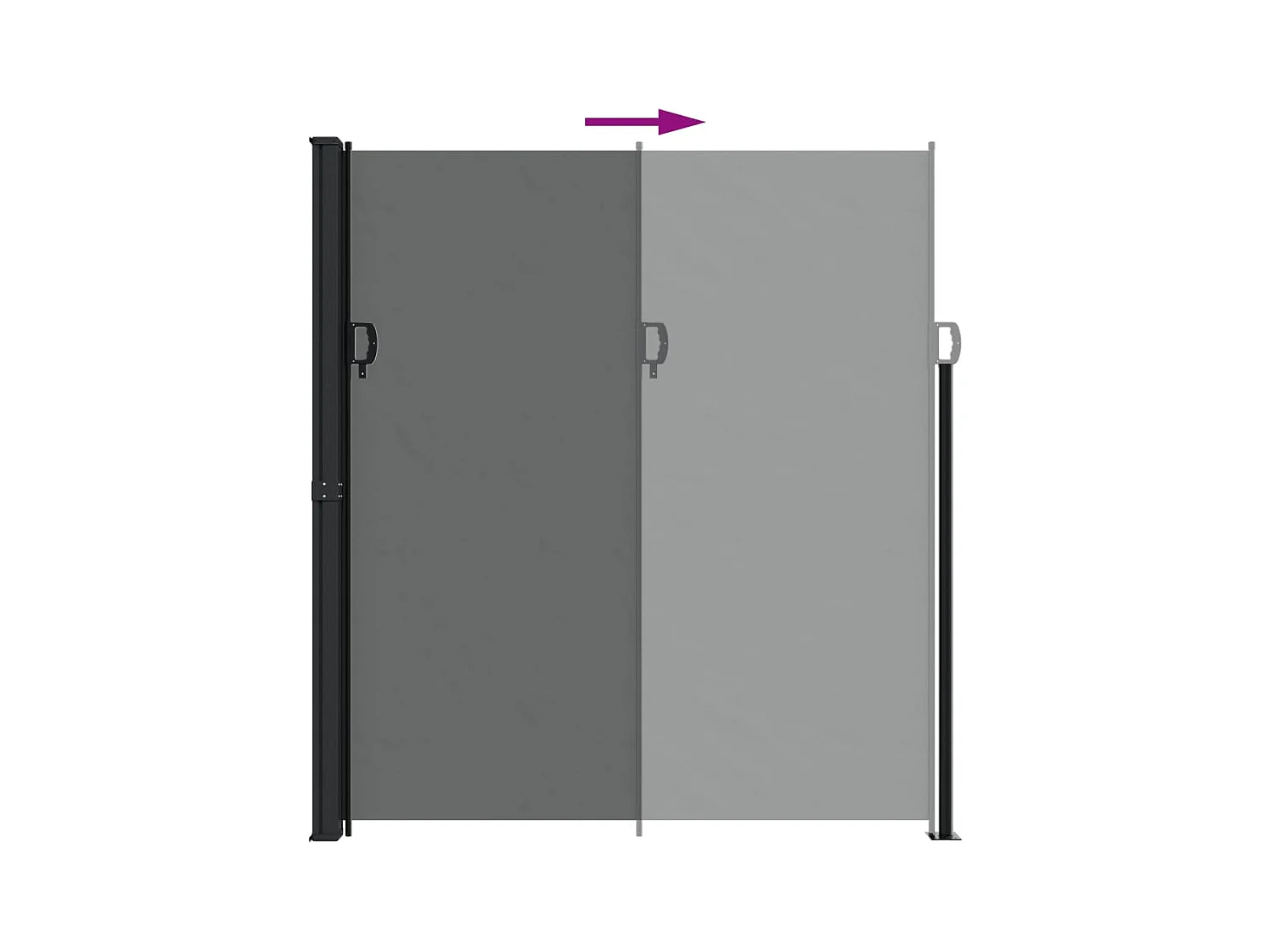 Auvent latéral rétractable anthracite 220x500