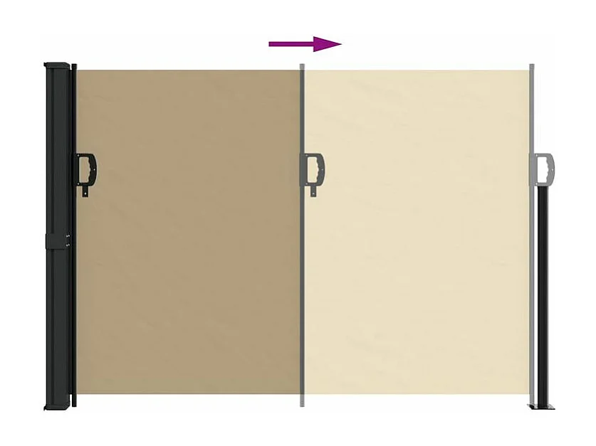 Auvent latéral rétractable beige 140x300
