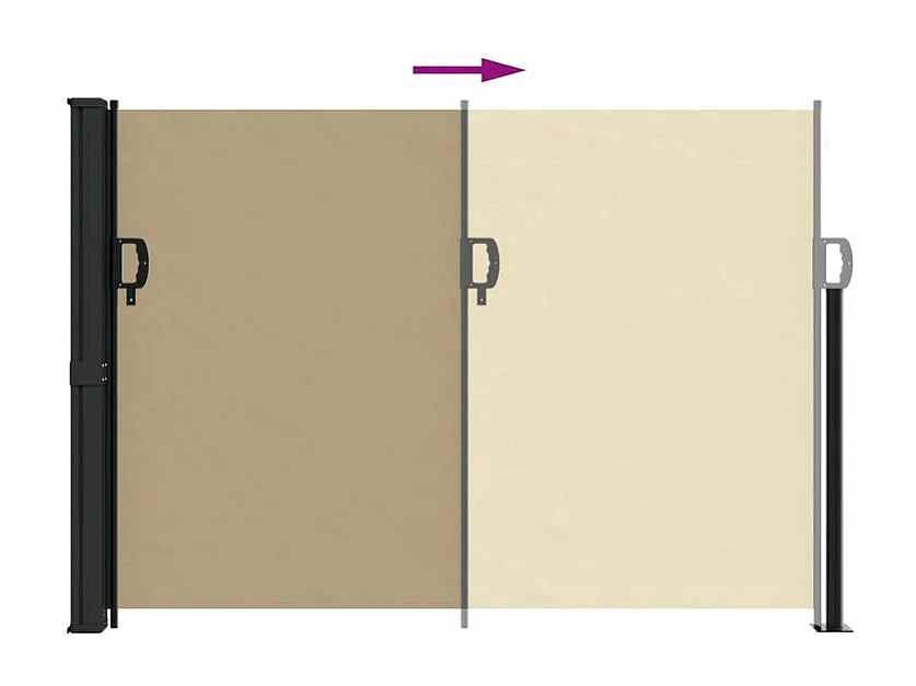 Auvent latéral rétractable beige 140x500