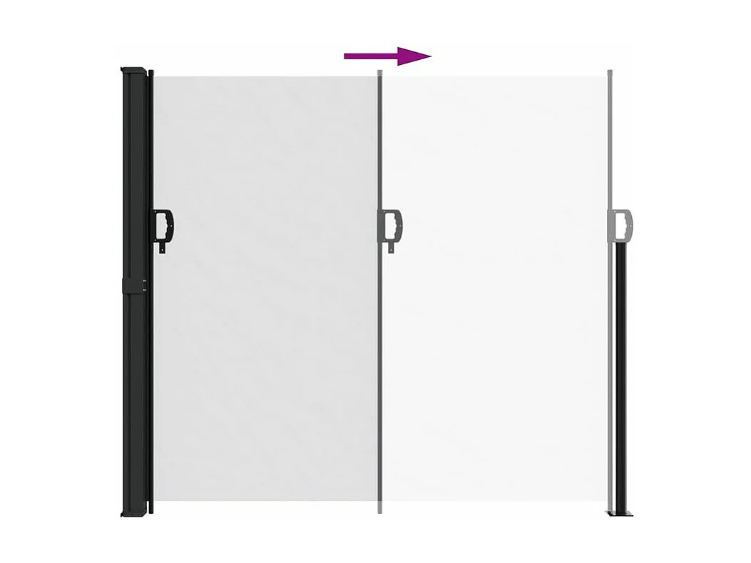 Auvent latéral rétractable blanc 180x500