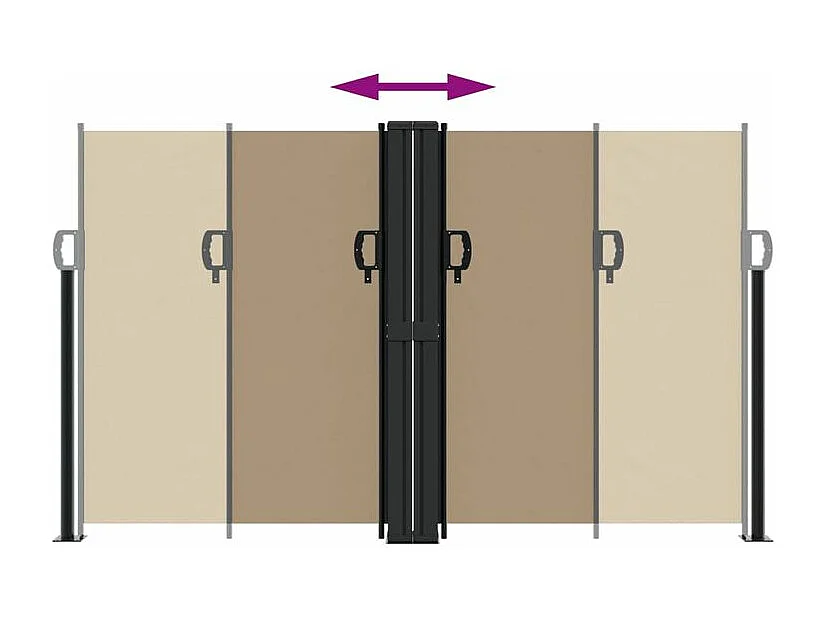 Auvent latéral rétractable taupe 140x1000