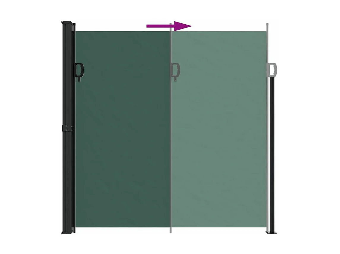 Auvent latéral rétractable vert foncé 200x600