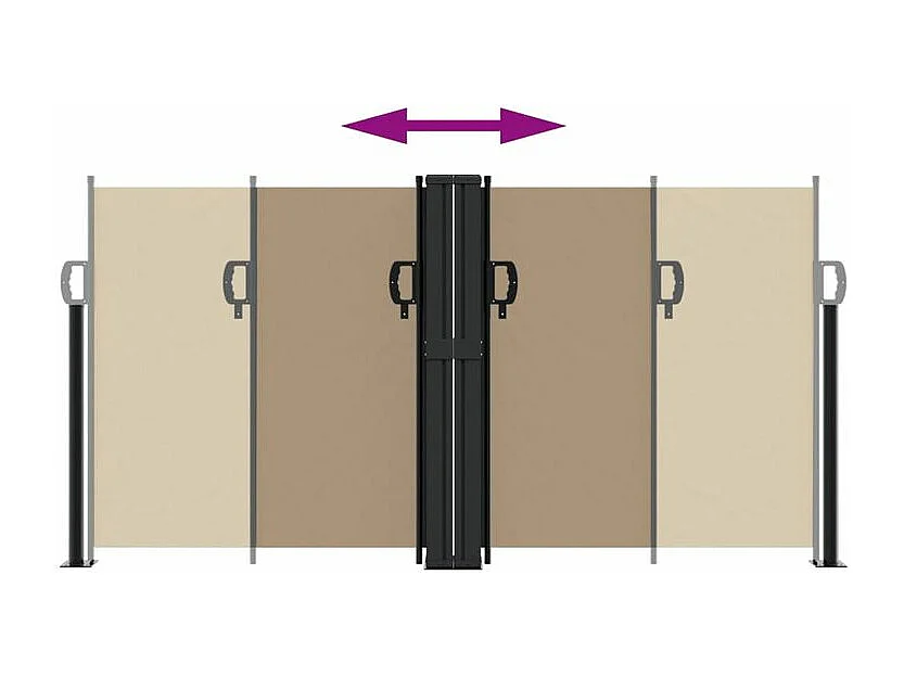 Auvent latéral rétractable taupe 120x600