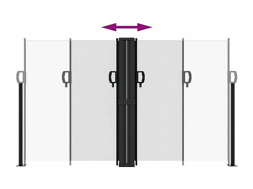 Auvent latéral rétractable blanc 140x600