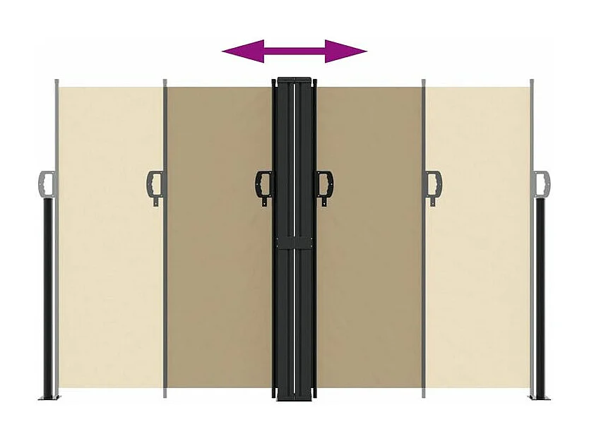 Auvent latéral rétractable beige 160x600