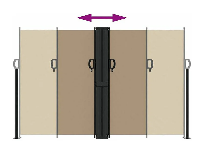 Auvent latéral rétractable taupe 160x600