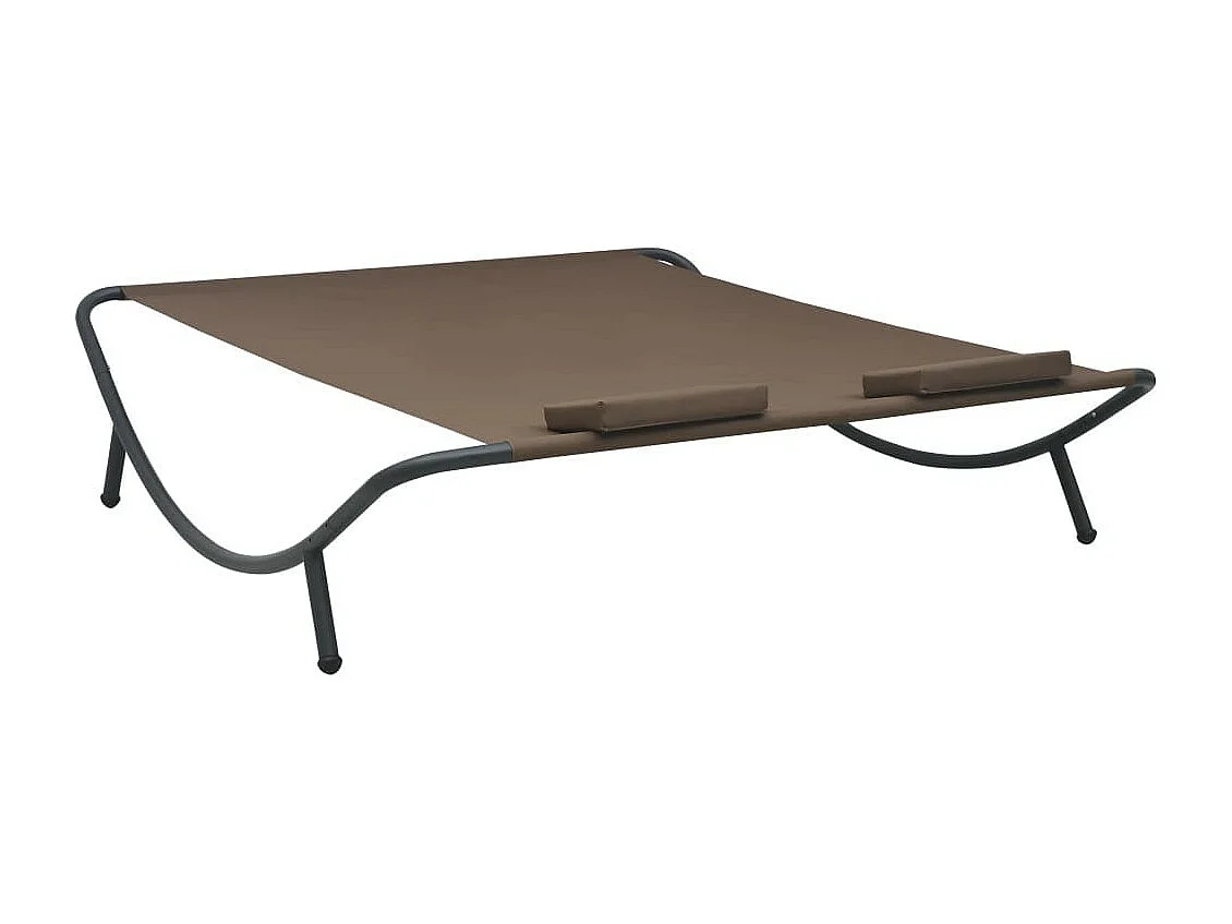 Chaise longue d'extérieur Tissu Marron