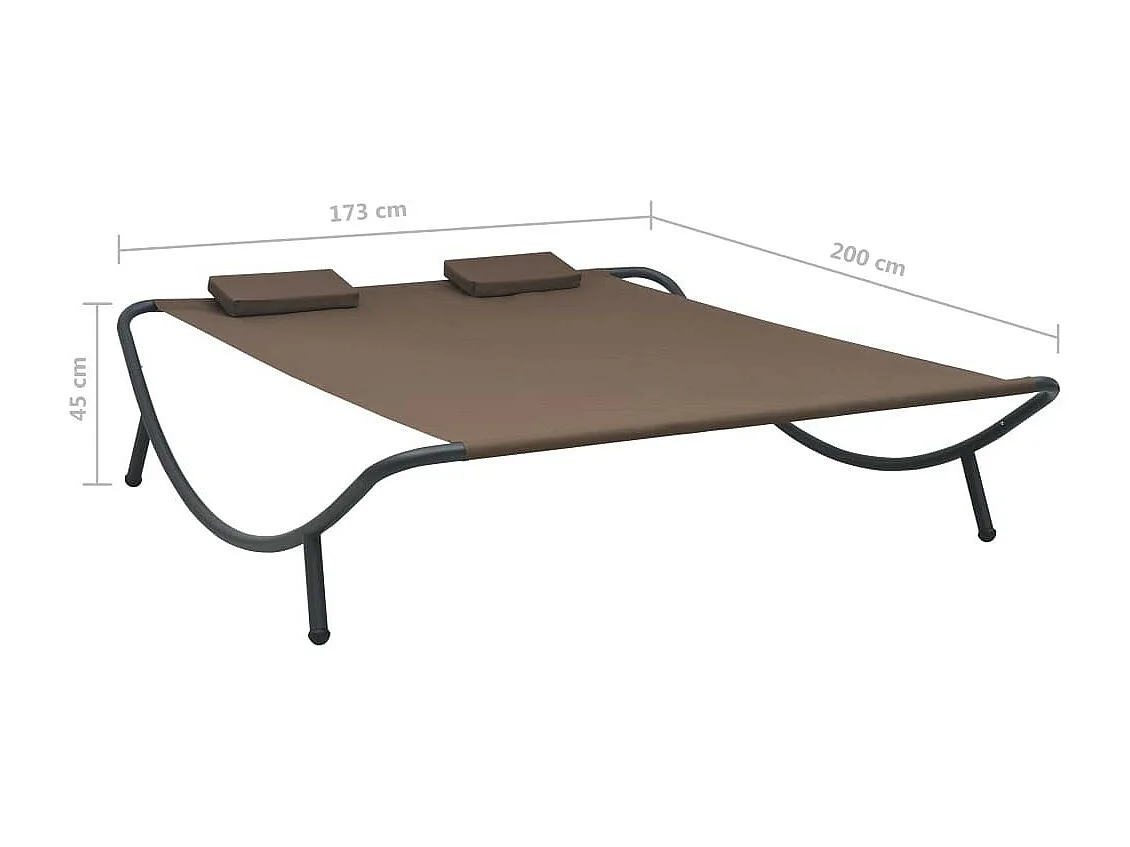 Chaise longue d'extérieur Tissu Marron