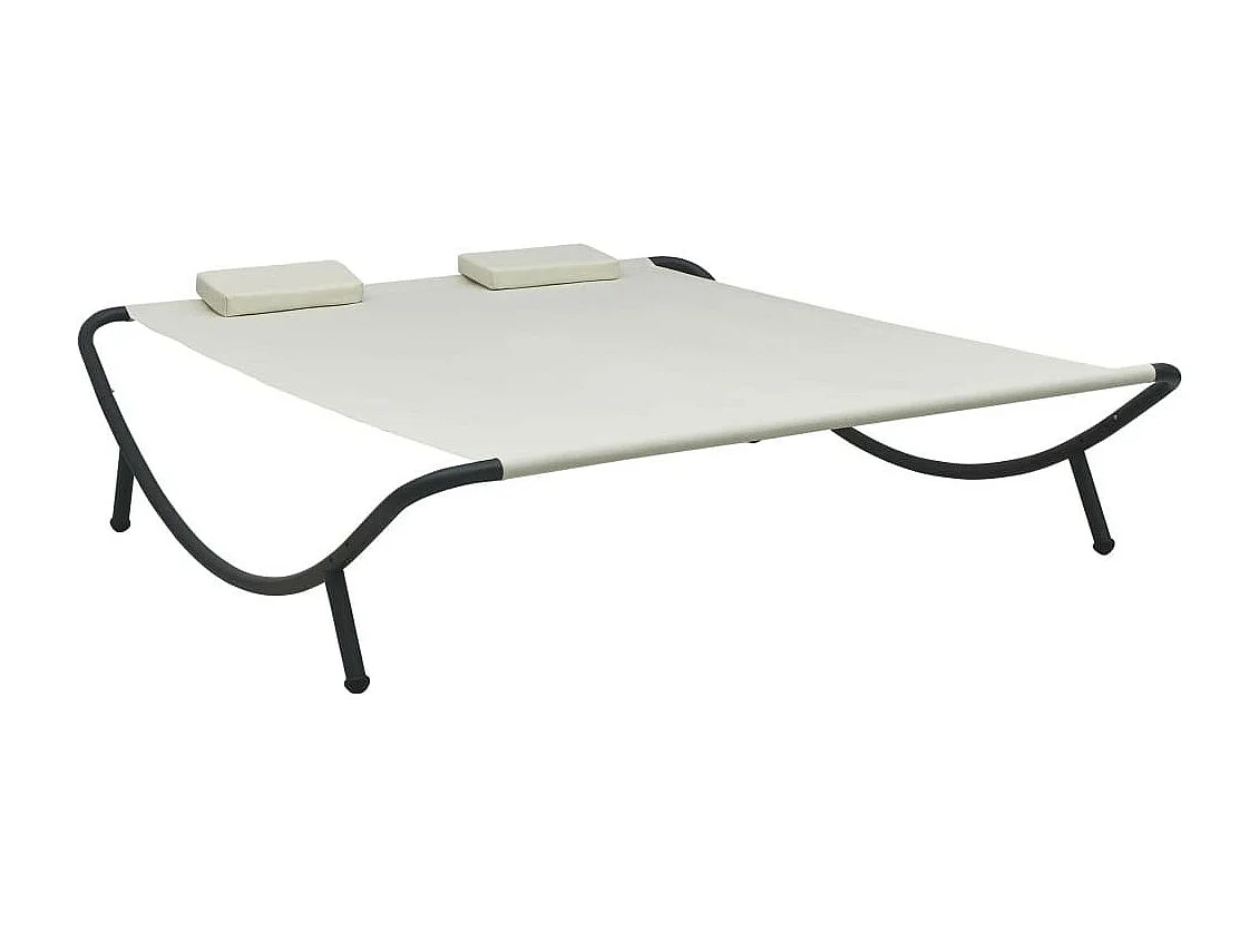 Chaise longue d'extérieur Tissu Crème