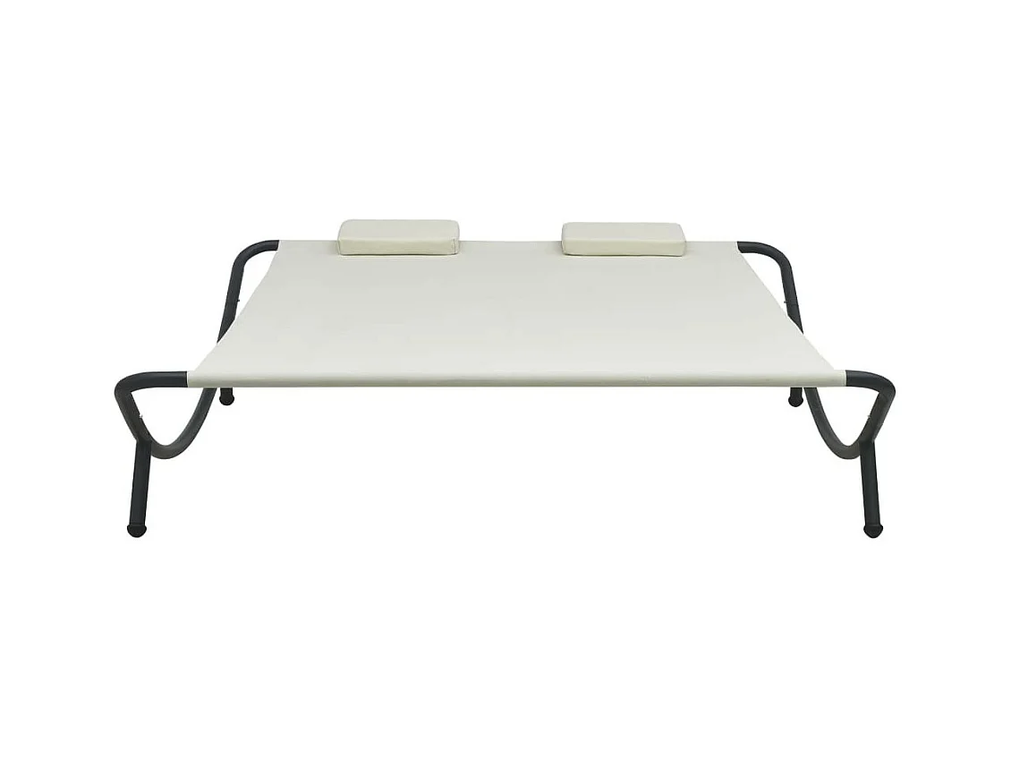 Chaise longue d'extérieur Tissu Crème