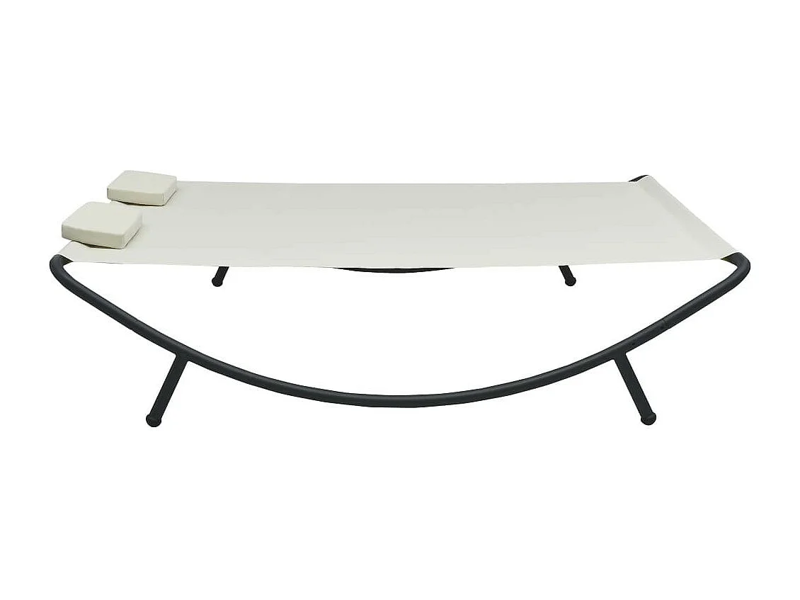 Chaise longue d'extérieur Tissu Crème