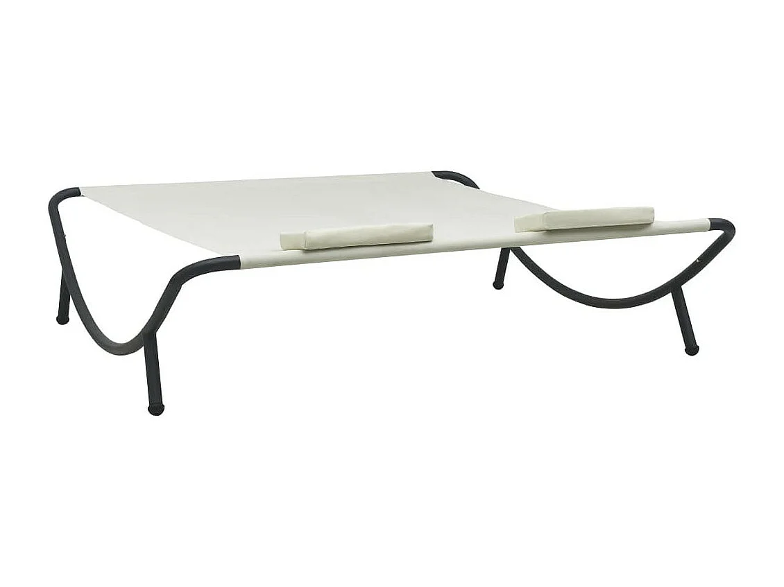 Chaise longue d'extérieur Tissu Crème