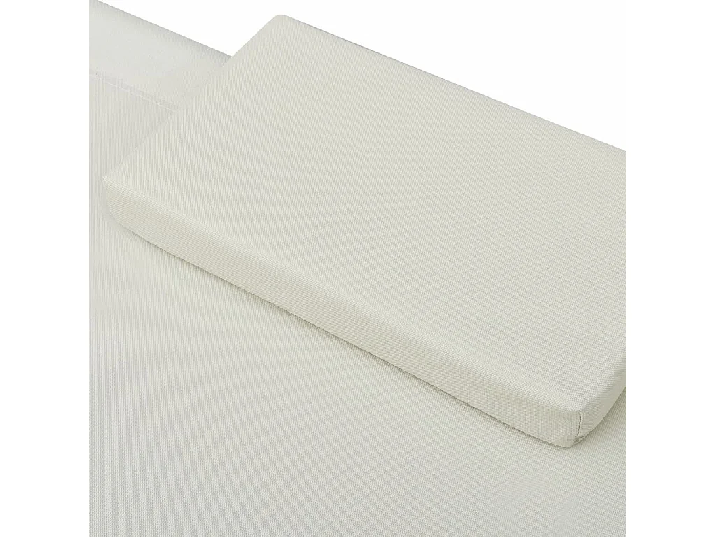 Chaise longue d'extérieur Tissu Crème