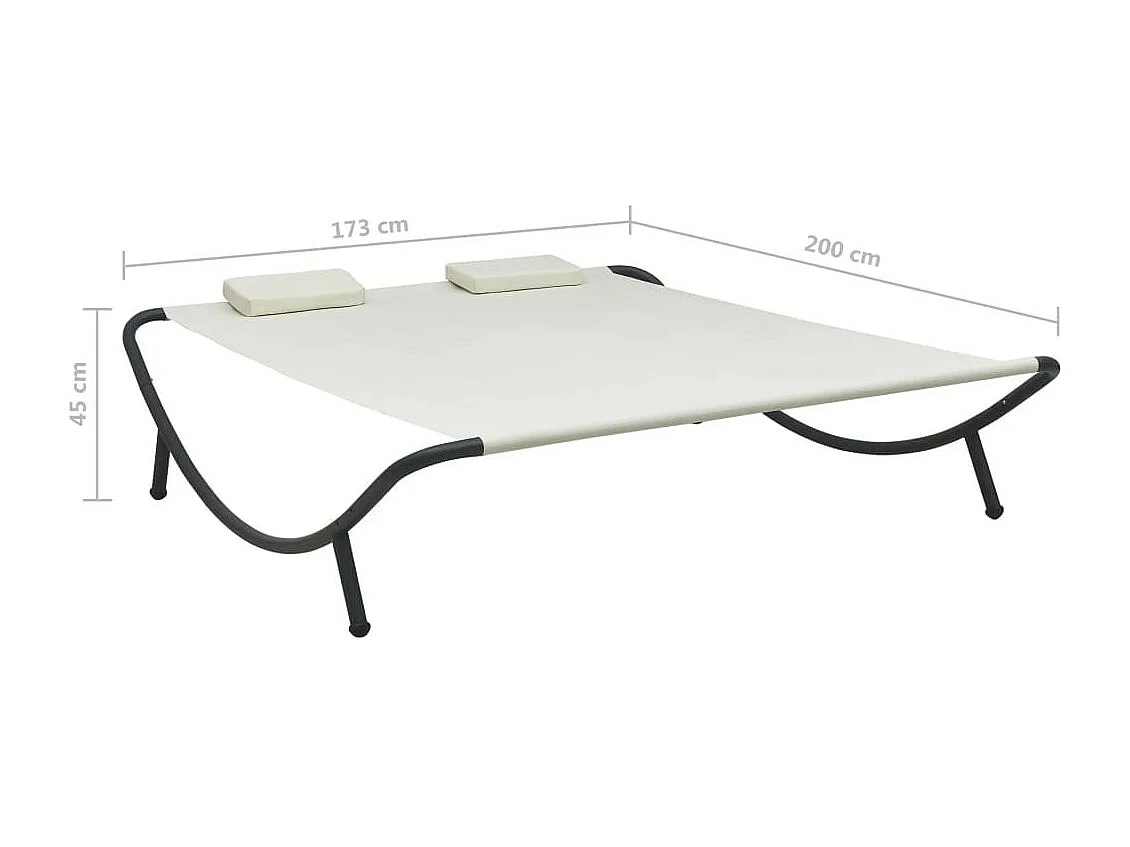 Chaise longue d'extérieur Tissu Crème