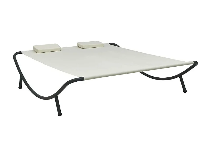 Chaise longue d'extérieur Tissu Crème