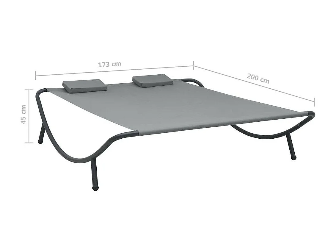 Chaise longue d'extérieur Tissu Anthracite