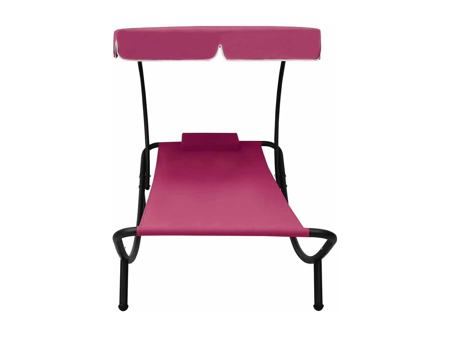 Lit de repos d'extérieur avec auvent et oreiller Rose