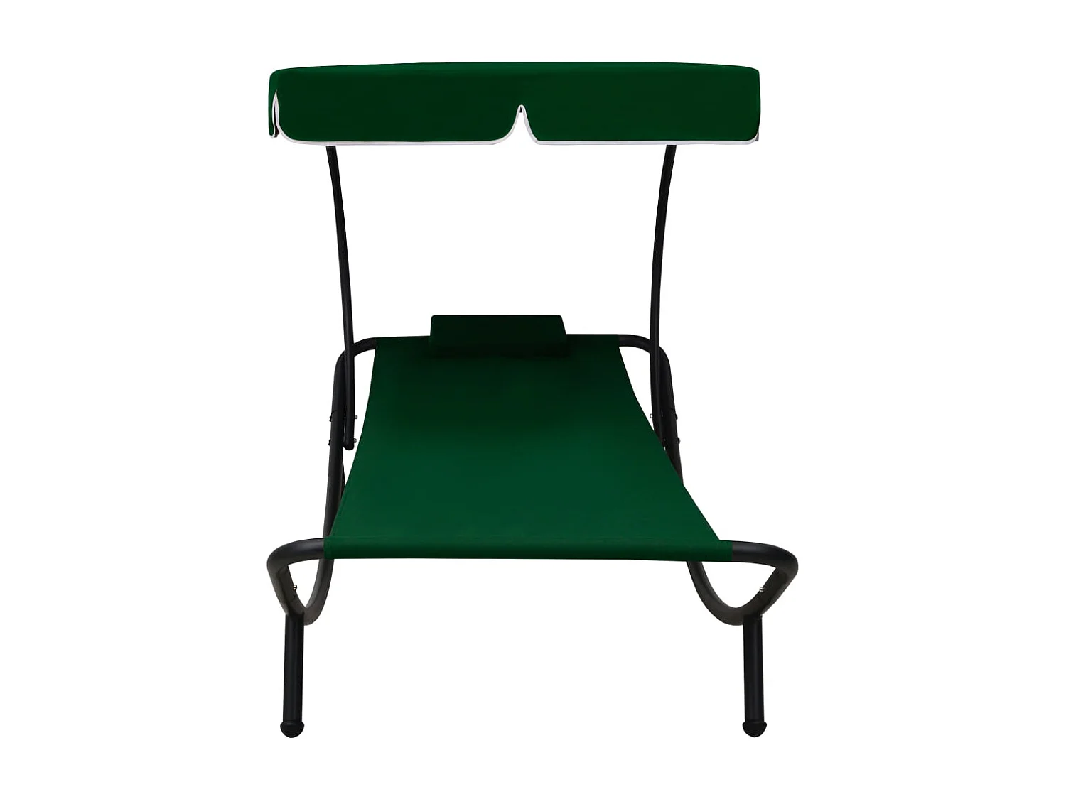 Lit de repos d'extérieur avec auvent et oreiller Vert