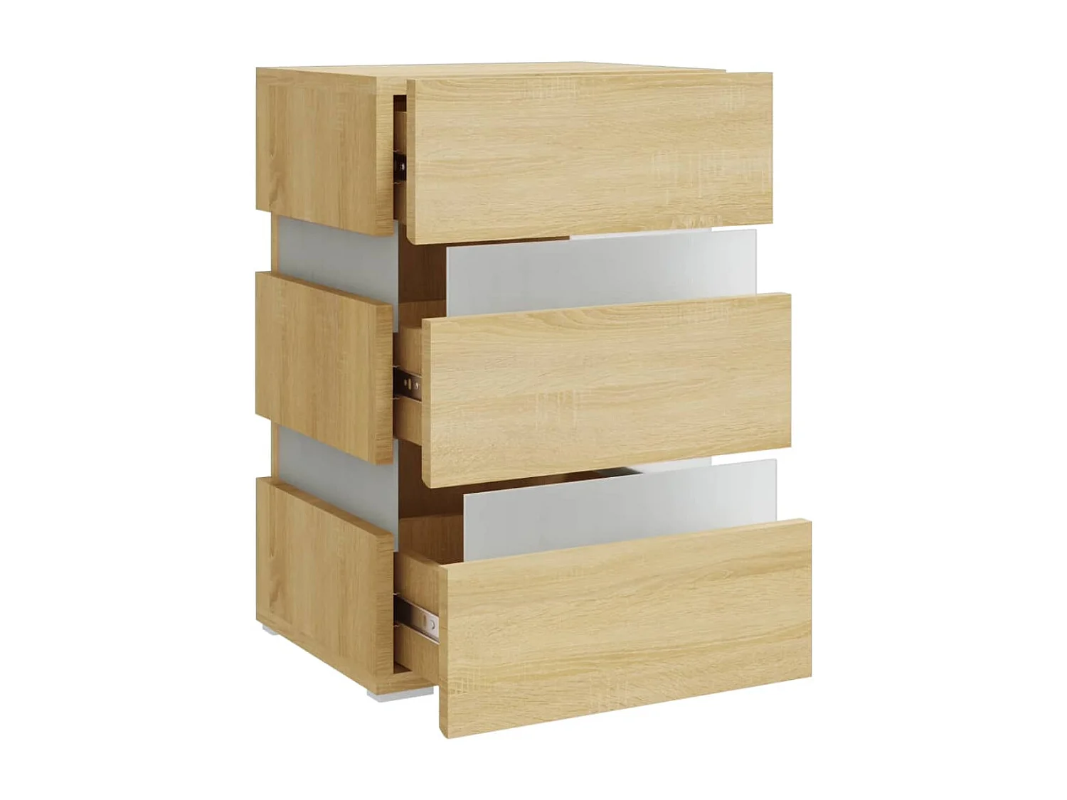 Table de chevet à LED Chêne sonoma 45x35x67