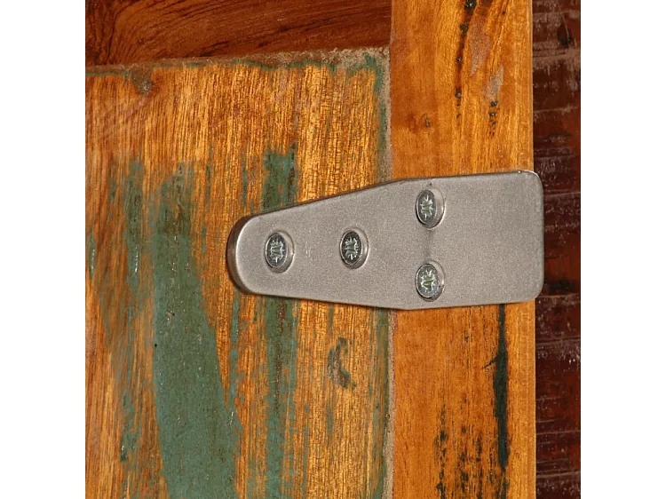 Table de chevet sur roulettes 1 porte bois massif recyclé Moust