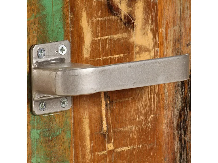 Table de chevet sur roulettes 1 porte bois massif recyclé Moust