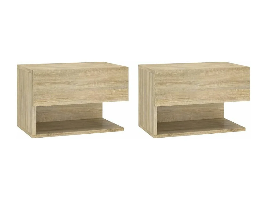 Tables de chevet murales 2 pcs Chêne sonoma Bois d'ingénierie