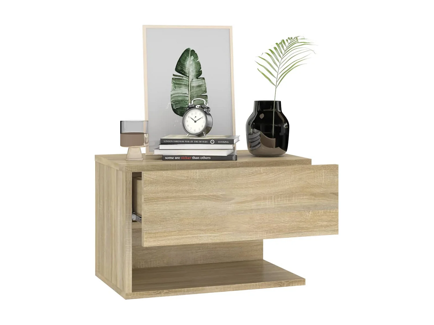 Tables de chevet murales 2 pcs Chêne sonoma Bois d'ingénierie