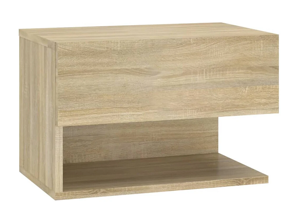 Tables de chevet murales 2 pcs Chêne sonoma Bois d'ingénierie