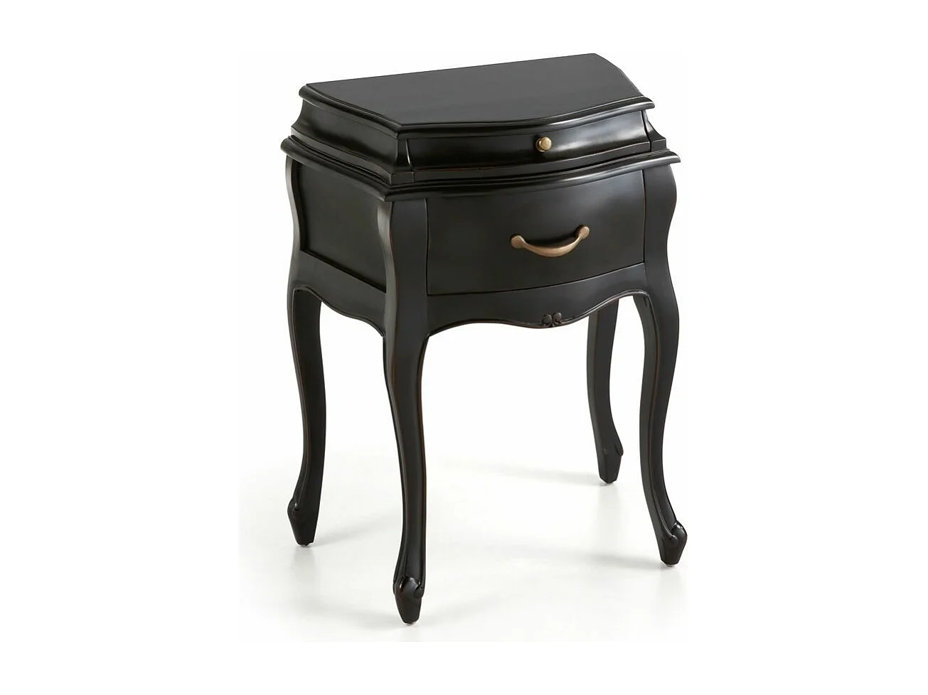 Chevet en bois d'acajou noir 4 tiroirs Klacik 57cm