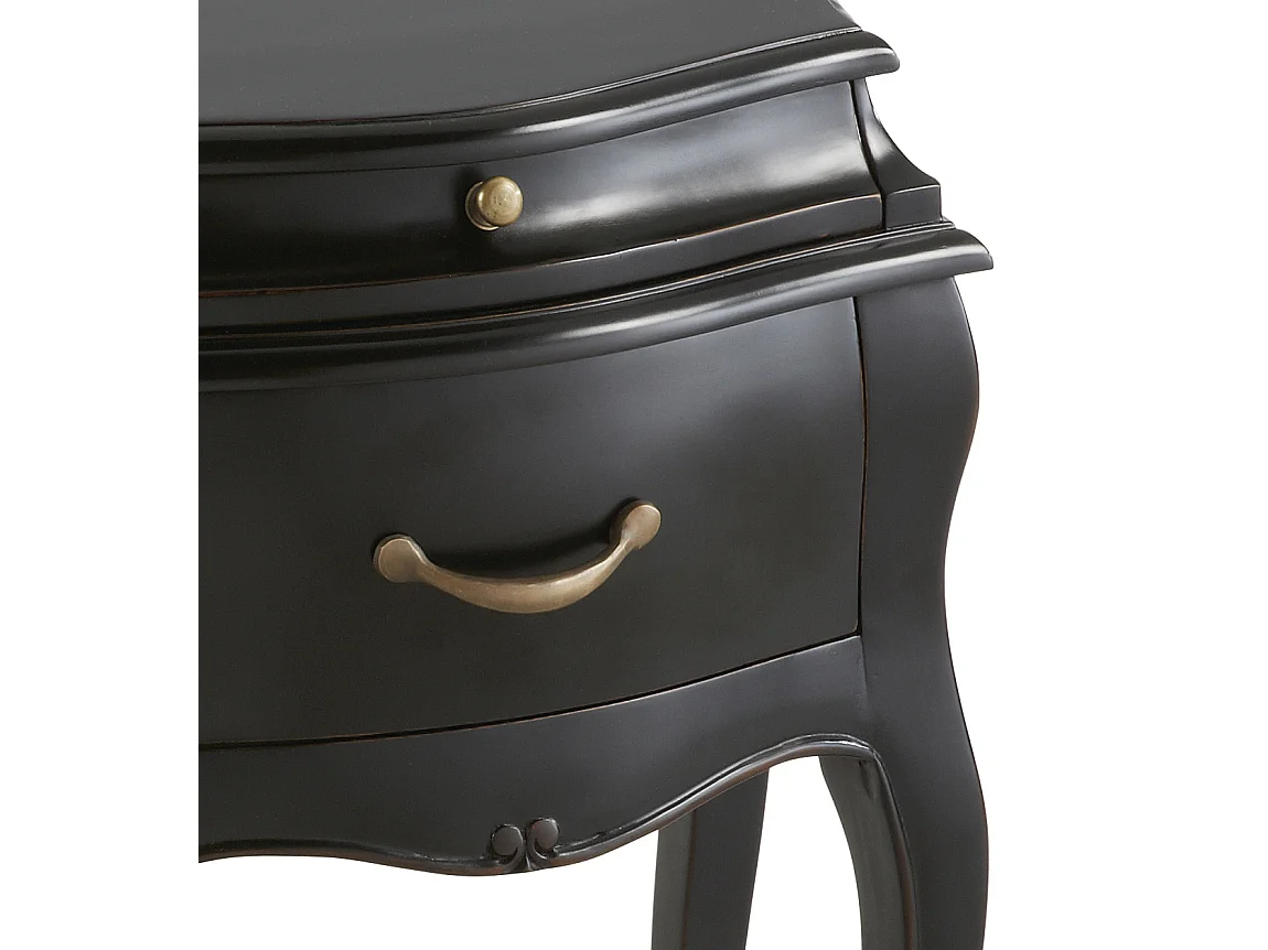 Chevet en bois d'acajou noir 4 tiroirs Klacik 57cm