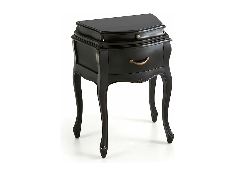 Chevet en bois d'acajou noir 4 tiroirs Klacik 57cm