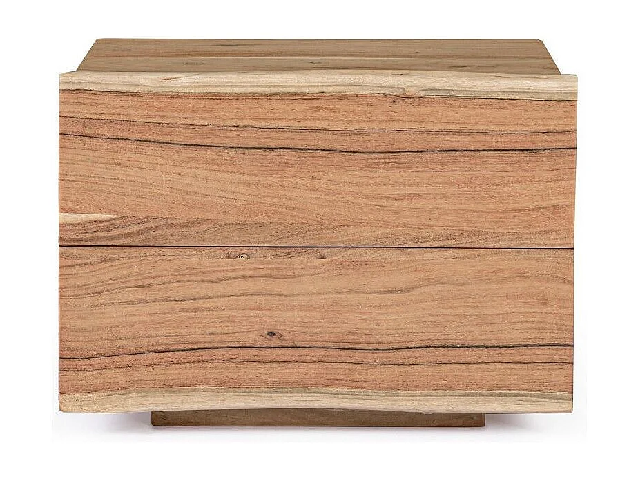 Table de chevet 2 tiroirs bois acacia naturel Denia 60cm