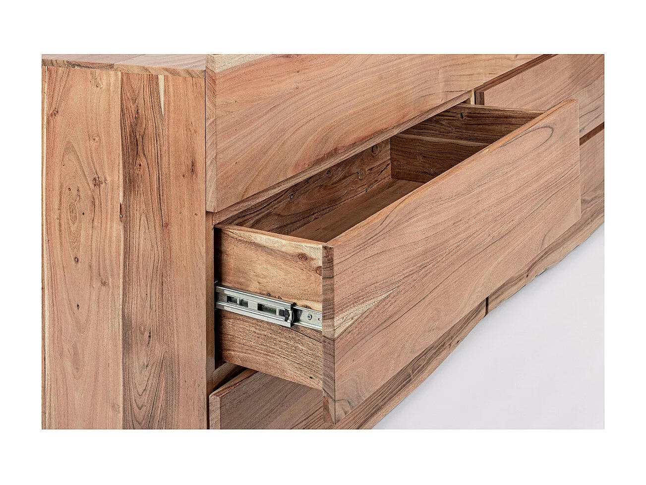 Table de chevet 2 tiroirs bois acacia naturel Denia 60cm