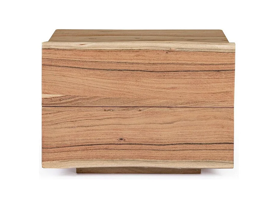 Table de chevet 2 tiroirs bois acacia naturel Denia 60cm