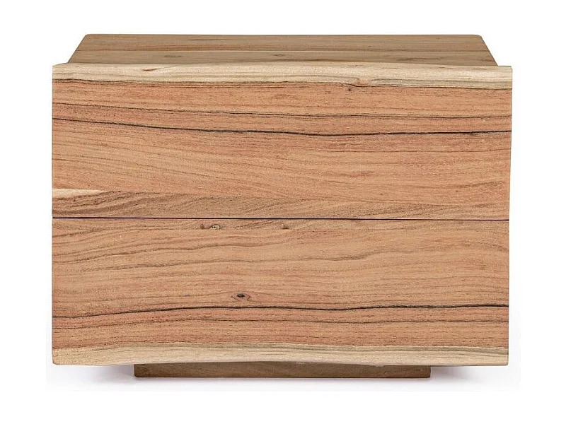 Nachtkastje 2 lades natuurlijk acaciahout Denia 60 cm