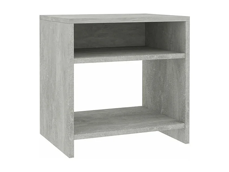 Table de chevet 2 étagères bois gris effet béton Fefi