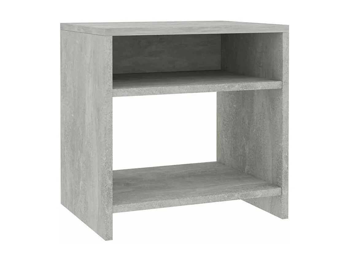 Table de chevet 2 étagères bois gris effet béton Fefi