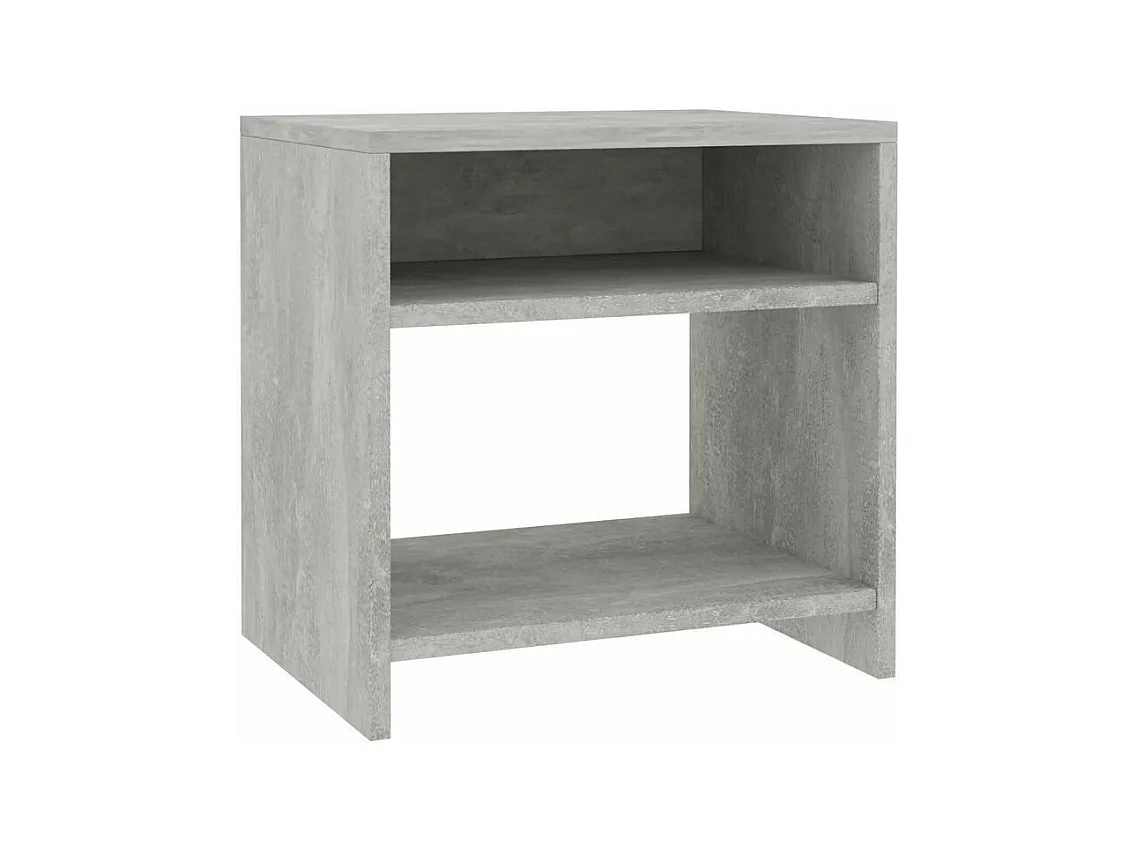 Table de chevet 2 étagères bois gris effet béton Fefi