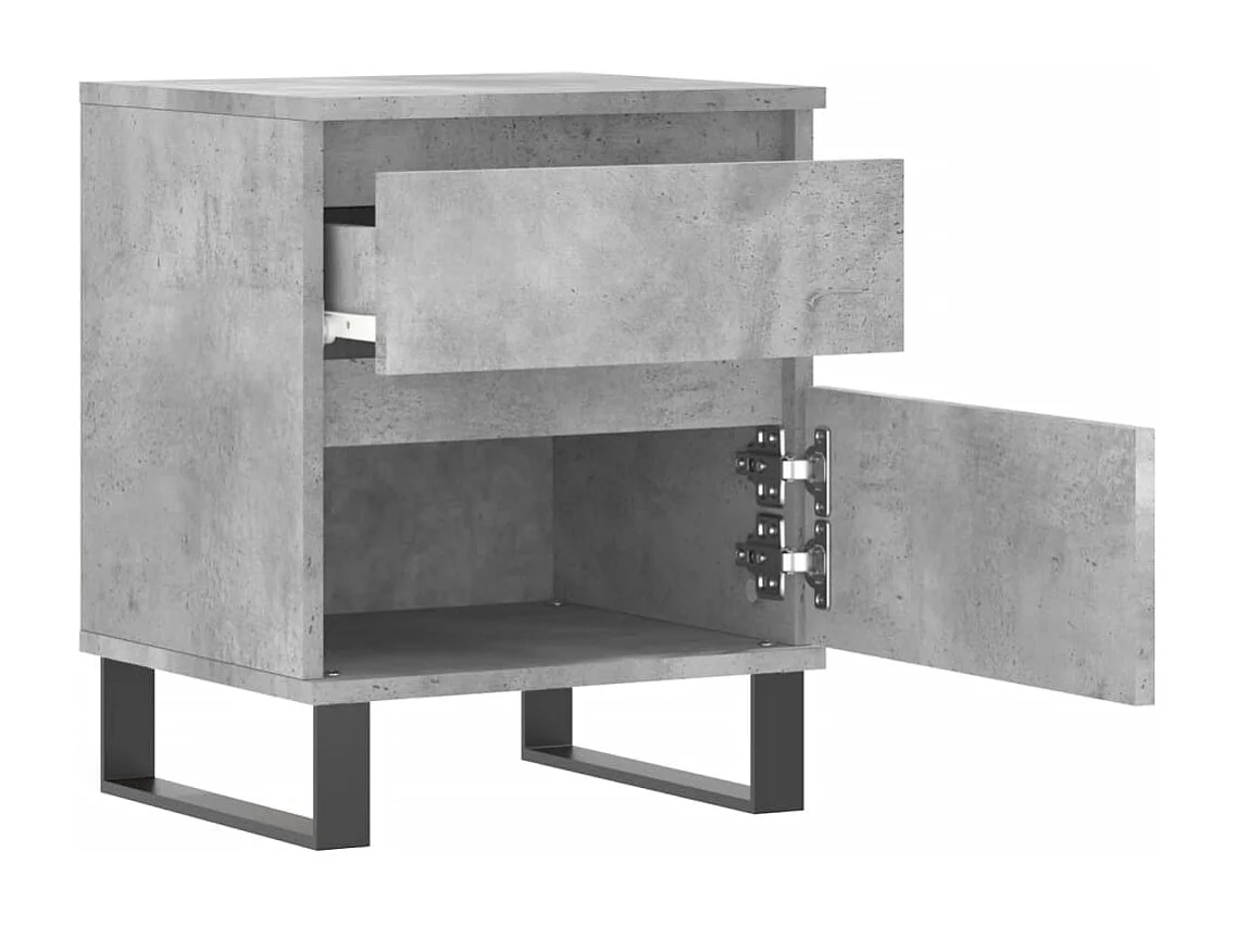 Table de chevet gris béton 40x35x50 bois d’ingénierie