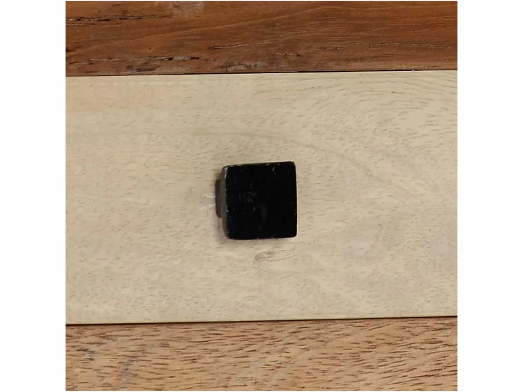 Mesita de noche de madera maciza reciclada 40x30x50 cm Multicolor