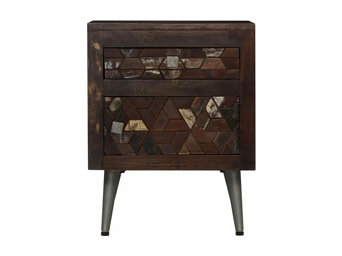 Table de chevet 1 tiroir 1 porte bois massif recyclé Claireauta