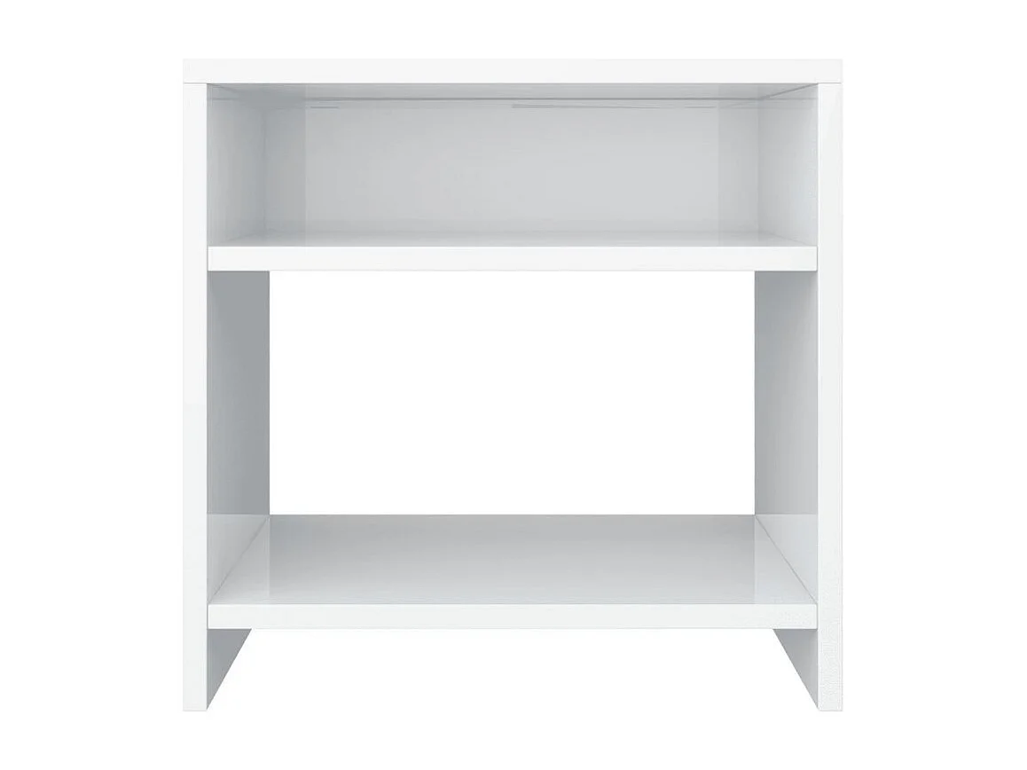 Table de chevet 2 étagères bois blanc brillant Fefi