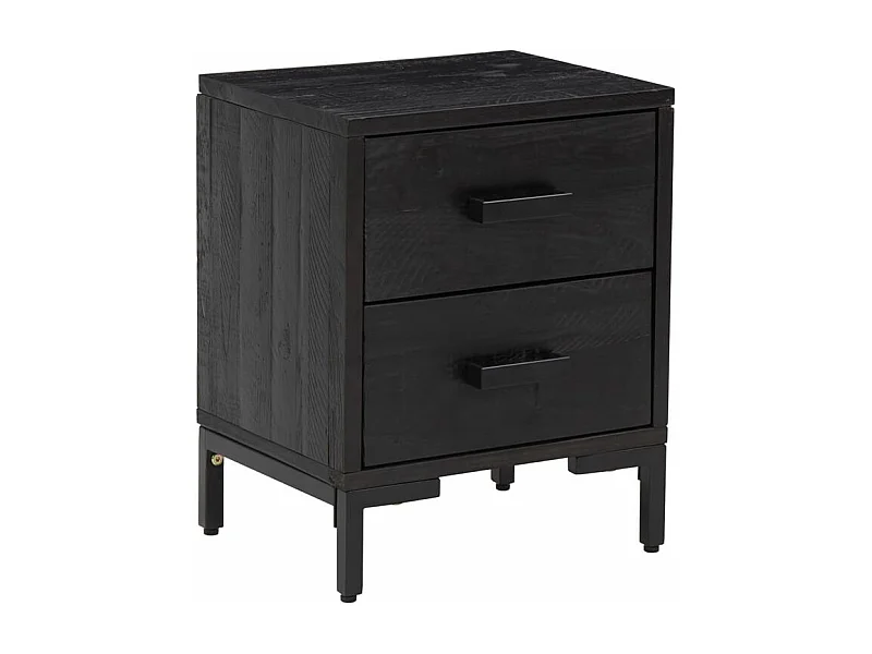 Table de chevet Noir 36x30x45 Bois de pin massif