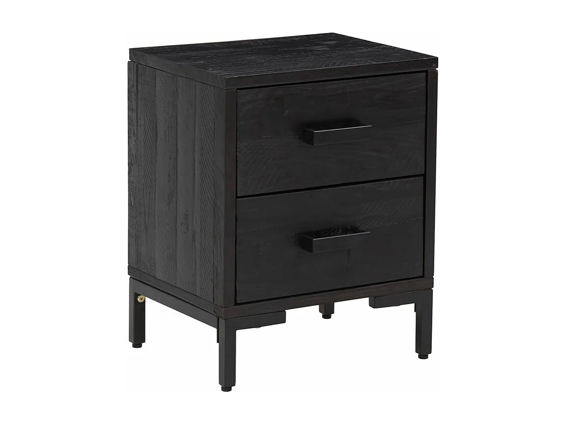 Table de chevet Noir 36x30x45 Bois de pin massif