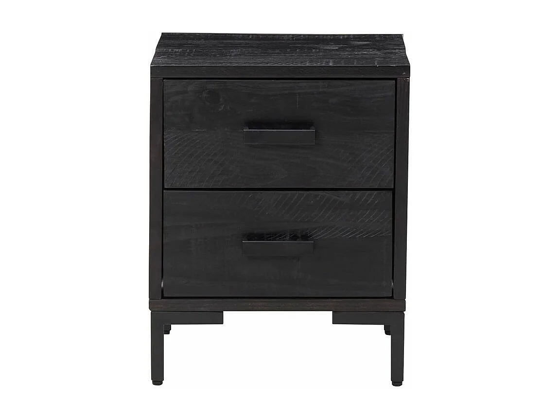 Table de chevet Noir 36x30x45 Bois de pin massif