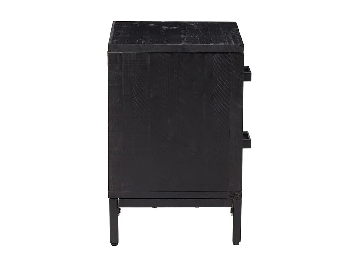 Table de chevet Noir 36x30x45 Bois de pin massif