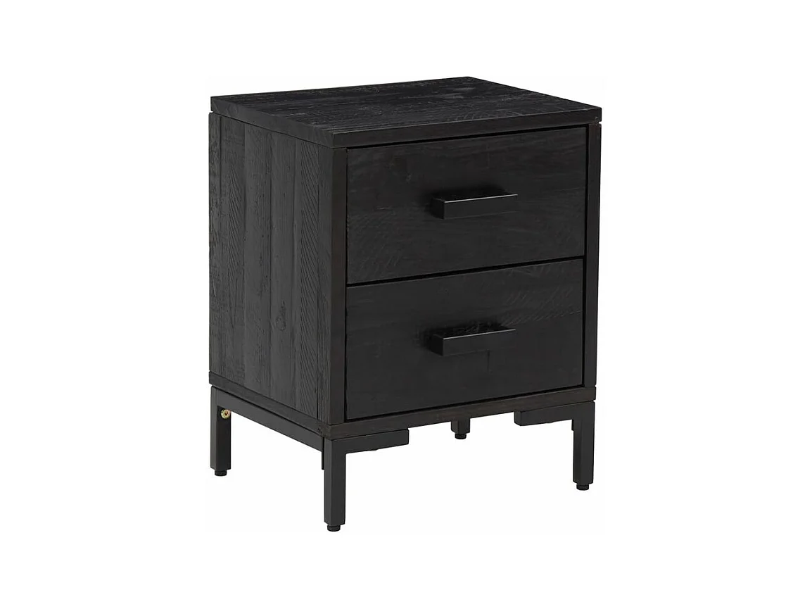 Table de chevet Noir 36x30x45 Bois de pin massif