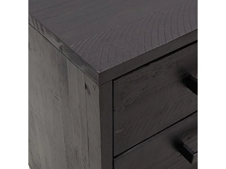 Table de chevet Noir 36x30x45 Bois de pin massif