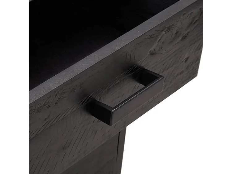 Table de chevet Noir 36x30x45 Bois de pin massif